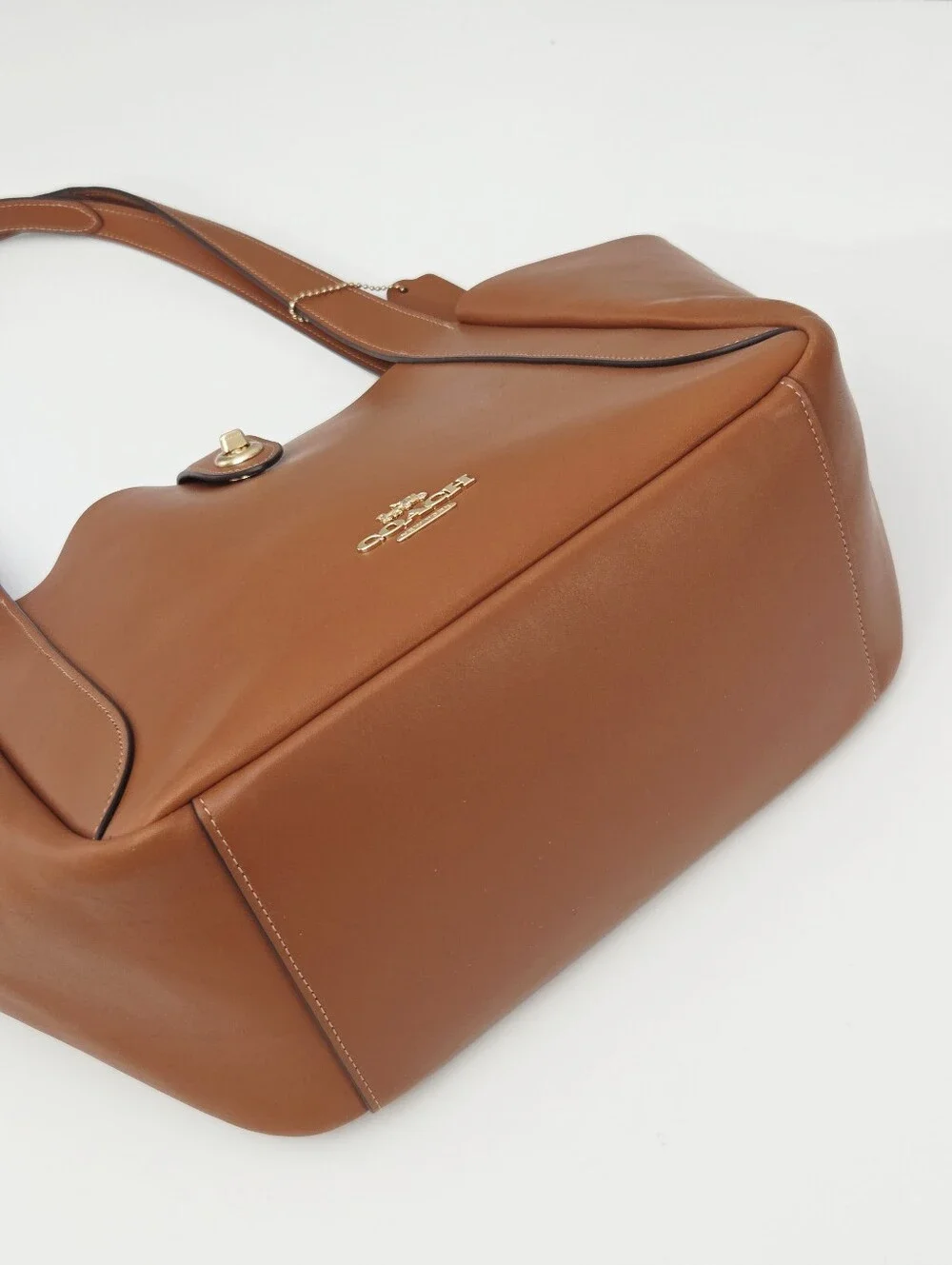 NWT COACH HADLEY TURNLOCK TOTE BAG - TAN